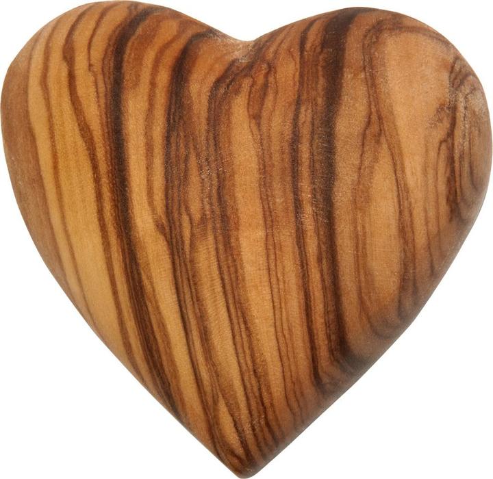 Actual product image Natura Punto Hand charm in the shape of a heart made of olive wood, 5 x 5 cm, handmade (5 x 5 cm)