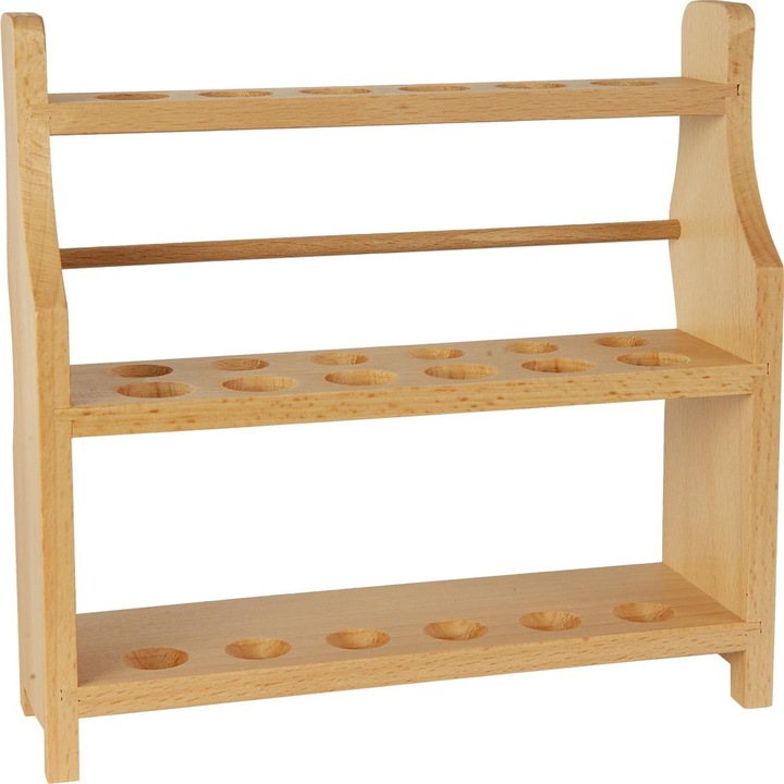 Actual product image Casativo Beech Wood Test Tube Rack for 12 Glasses, 21 x 8 x 20 cm (Various spices)