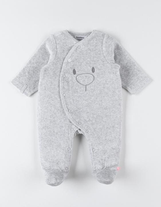 Actual product image Noukies Romper suit velour with Nouky pictogram light grey size 68 (68)
