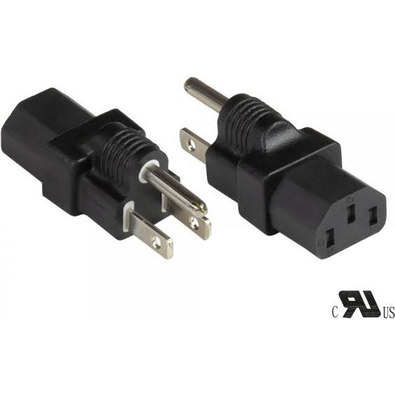 Good Connections Adattatore di corrente America/USA Spina di rete tipo B (NEMA 5-15P) a IEC 60320 C13, UL, nero, , Cavo di alimentazione, Nero