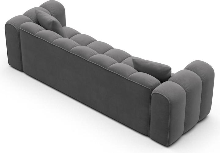 Actual product image Maison Heritage Velvet Sofa With Bed Function And Box, "Arden", 3 Seats, Warm grey, 253x102x70 Made in Europe (3-seater)