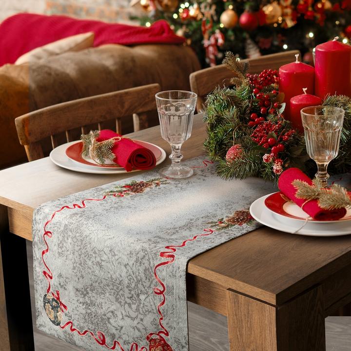 Actual product image Eurofirany Tapestry table runner with Christmas motif, 47 x 140 cm (140 x 47 cm)