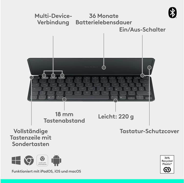 Image du produit Logitech Tastatur Keys-To-Go 2 (CH)