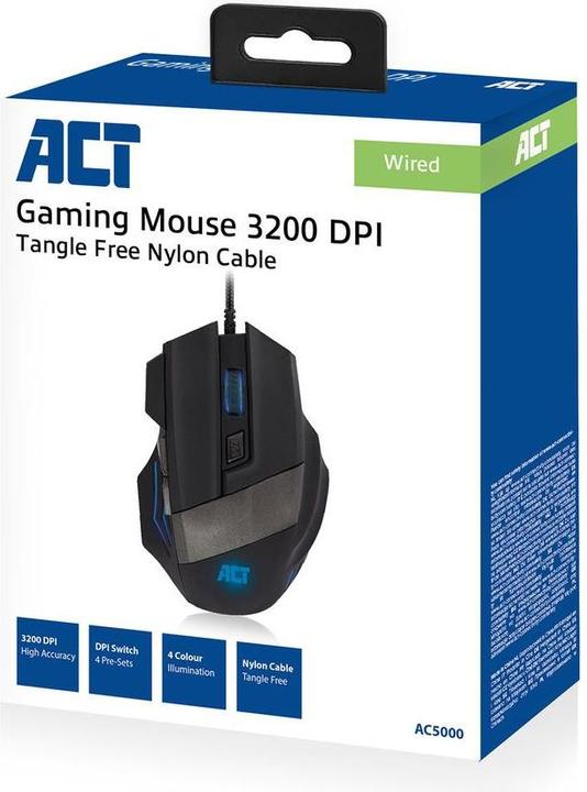 Produktbild ACT AC5000 Maus rechts USB Typ-A Optisch 3200 DPI (Kabelgebunden)