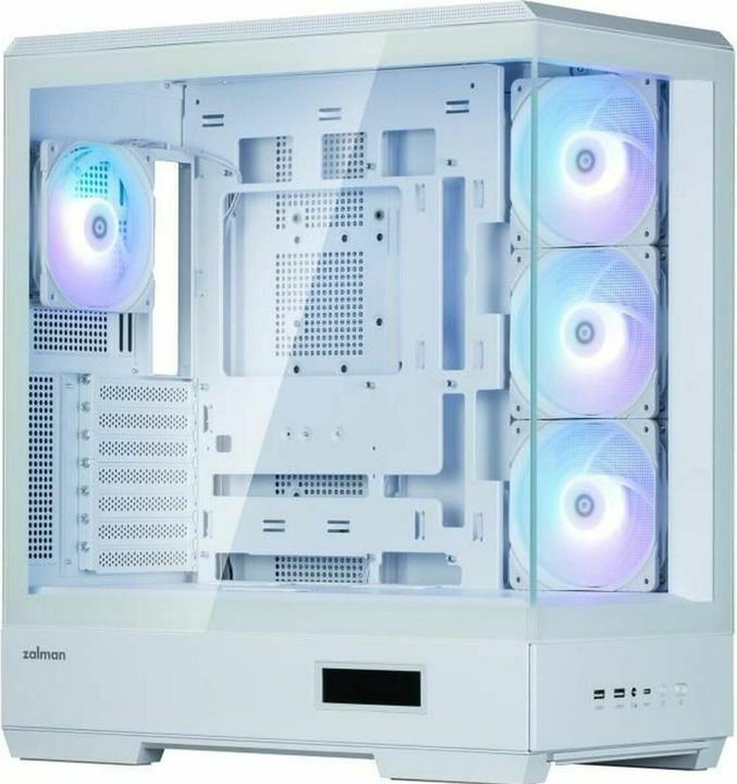 Actual product image Zalman GHE P50 DS ATX Case Tempered Glass Panoramic View - White (ATX, Mini-ITX, mATX)