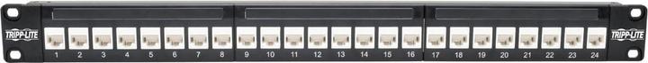 Actual product image Eaton 24-Port 1U Rack-Mount Cat6a Feedthrough Patch Panel RJ45 Ethernet