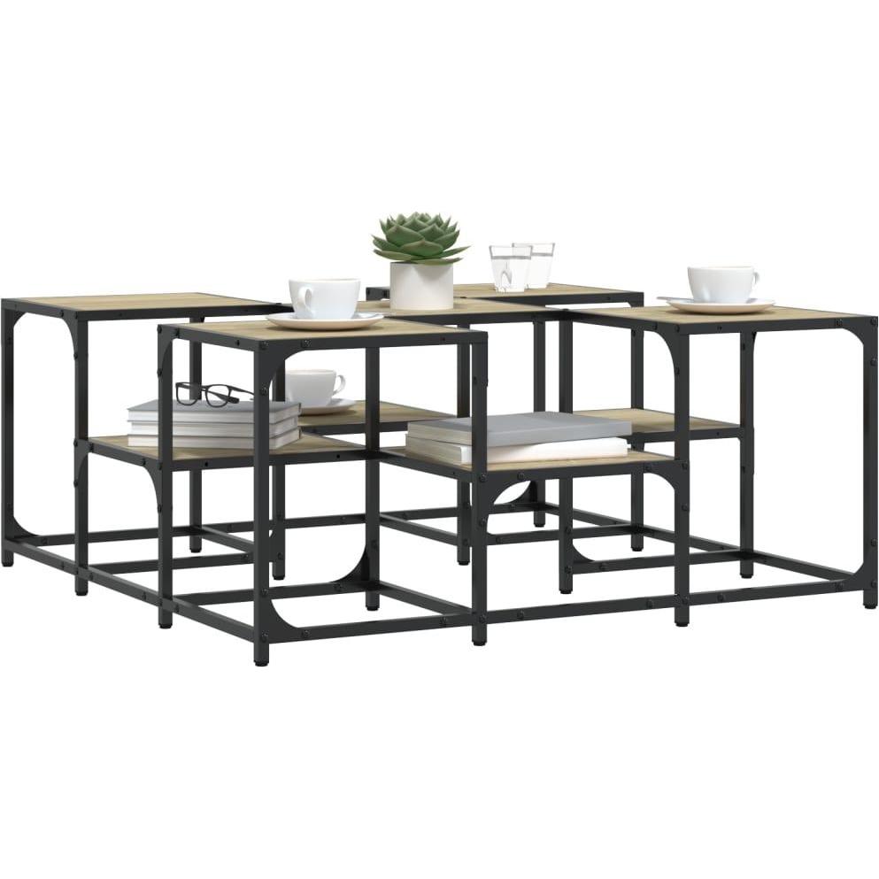 VidaXL, Couchtisch + Beistelltisch, Jaylah (91 x 91 x 40 cm)
