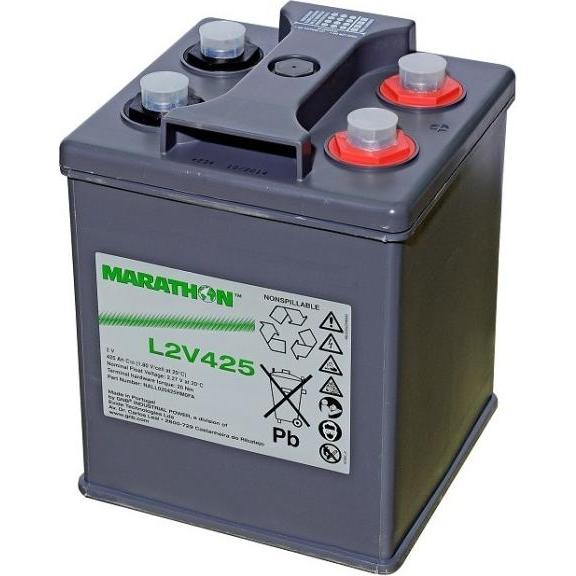 Exide, Versorgungsbatterie, Marathon L2V425 Blei Akku mit M8 Schraubanschluss 2V, 425000mAh (2 V, 425 Ah)