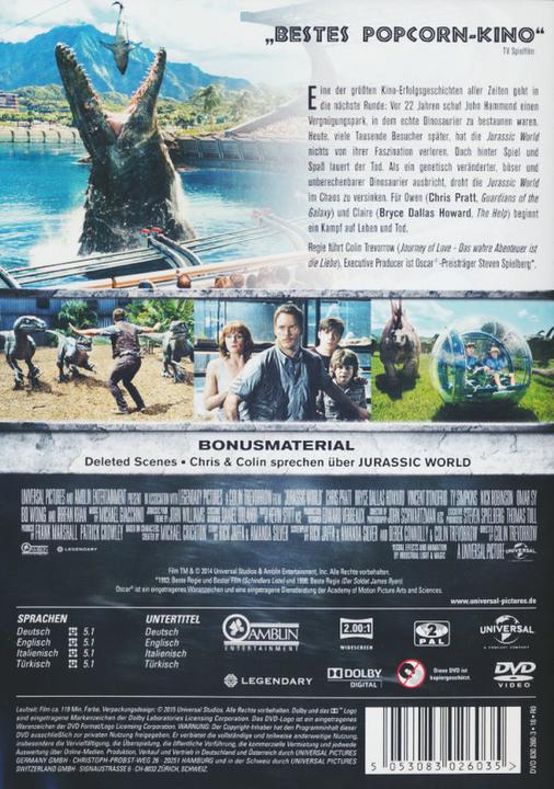 Actual product image Jurassic World (DVD, 2015, German)