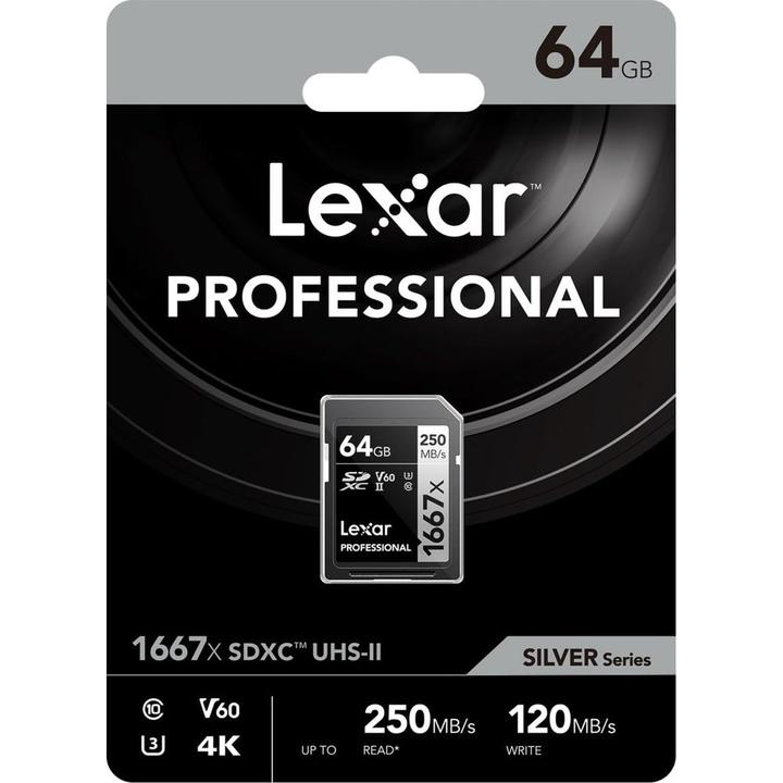 Actual product image Lexar Professional 1667x (64 GB, SDXC, U3, UHS-II)