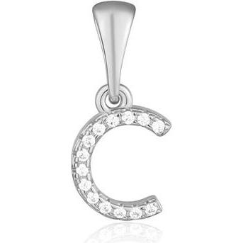 JVD, Kettenanhänger, Silver pendant with zircons letter "C" SVLP0948XH2BI0C
