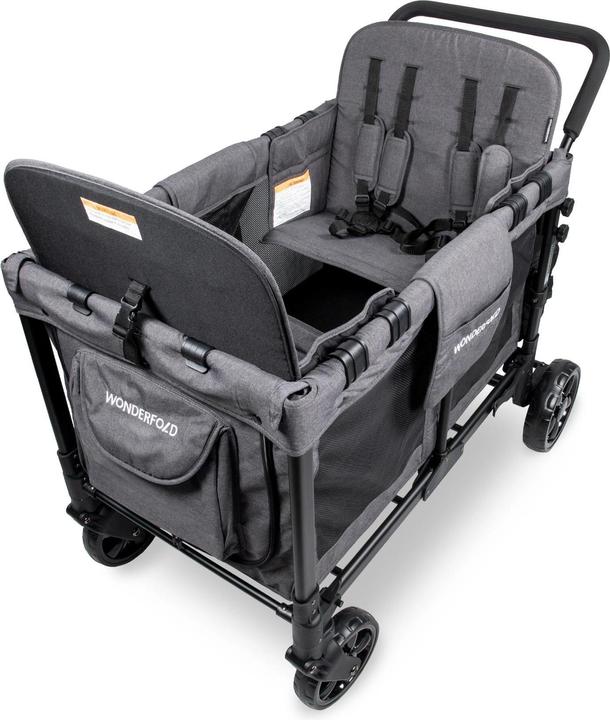 Productafbeelding WonderFold Kinderwagen Original Quad Wagon Houtskool Grijs