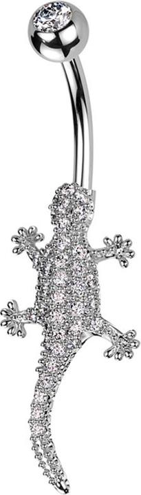 Immagine prodotto Star Piercing Banana d'argento con sfere di cristallo d'argento e cristalli di lucertola d'argento (Ottone, Acciaio chirurgico 316L)