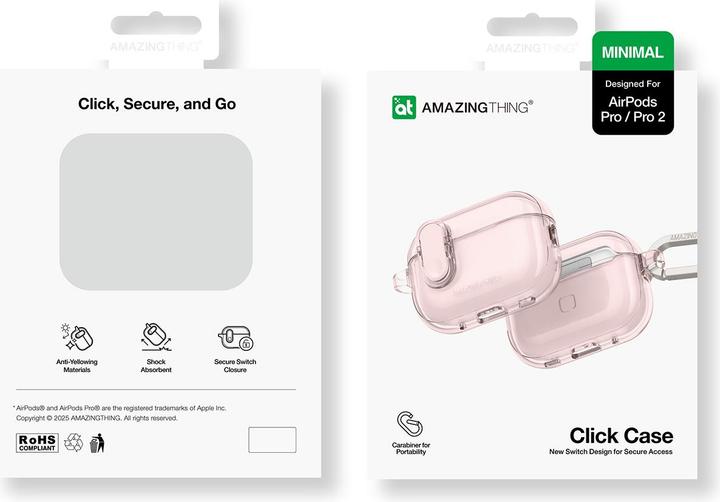 Produktbild Amazingthing Minimal Case für AirPods Pro 2 – Rosa (Kopfhörer Hülle)
