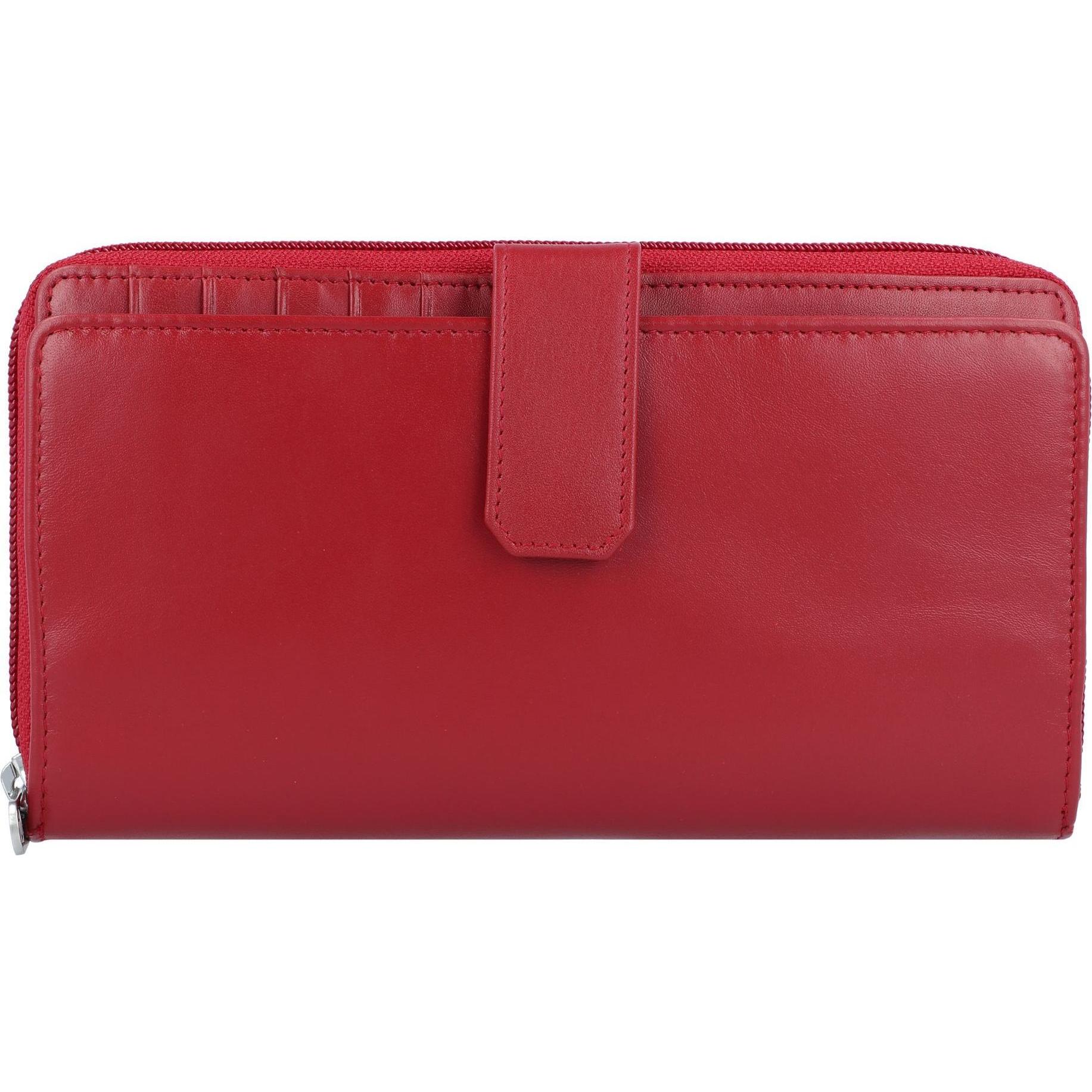Esquire, Damen, Portemonnaie, New Silk Geldbörse Leder 19 cm, Rot