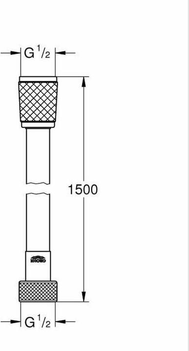 Actual product image Grohe Vitalio Flex QuickFix Brauseschlauch, 1500mm, universal, mattschwarz (150 cm)