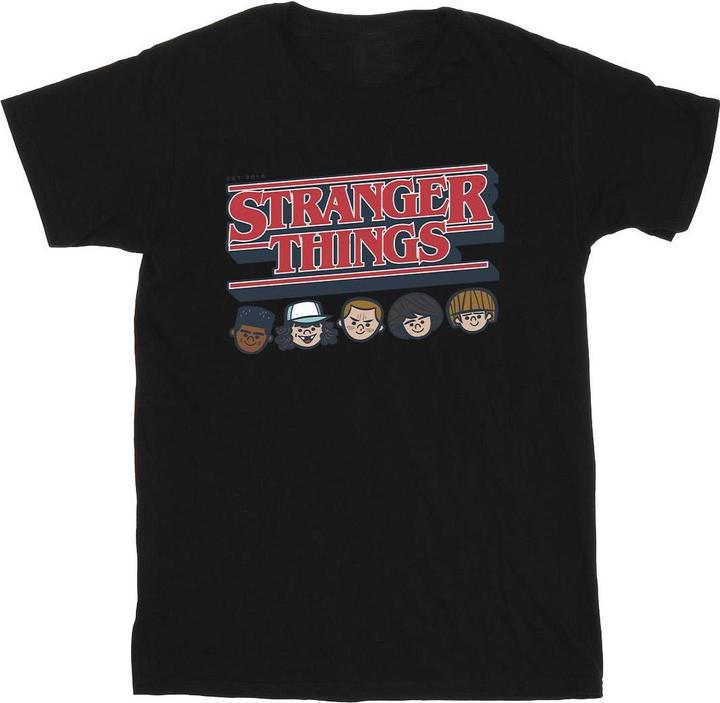 Produktbild Netflix Stranger Things Caricature Logo TShirt Mädchen (140, 146)