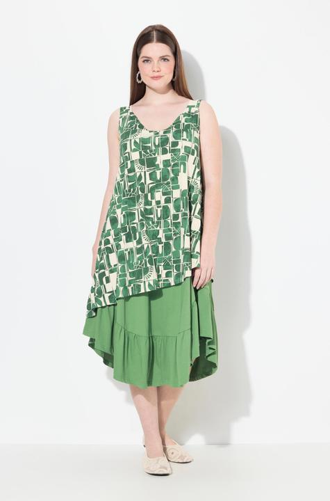 Produktbild Ulla Popken Midikleid, A-Linie, V-Ausschnitt, ärmellos (46, 48)
