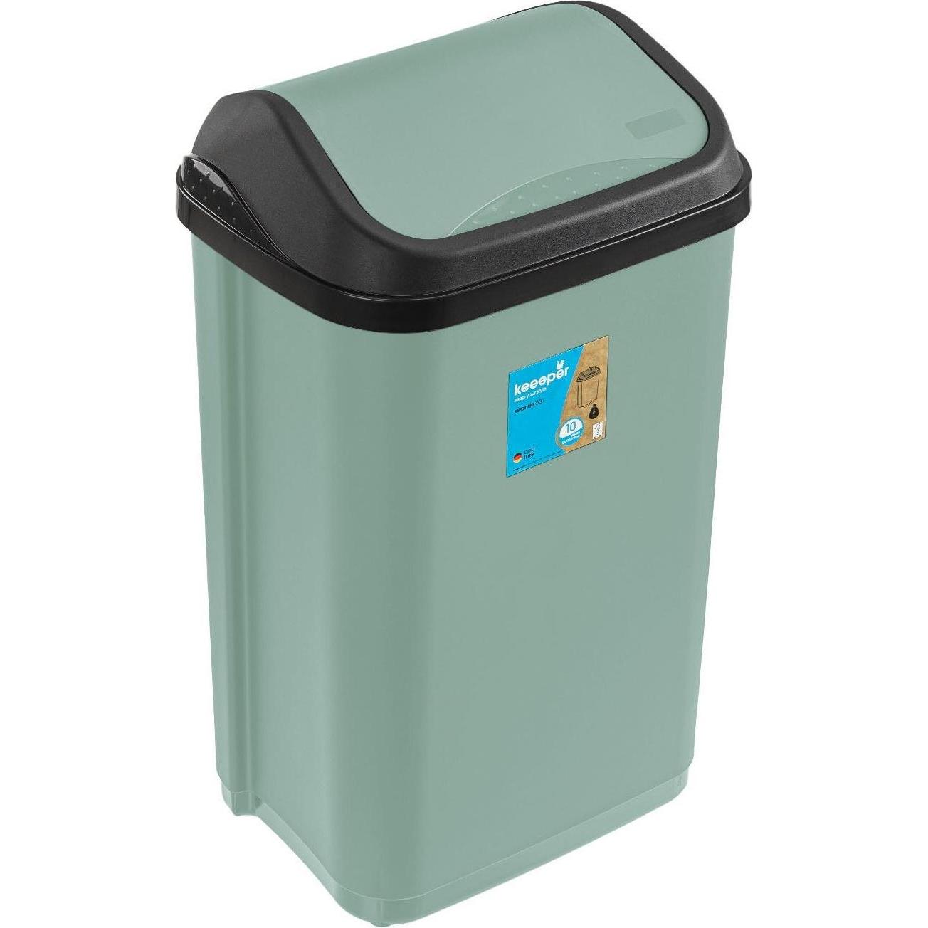 Aptel Atkritumu spainis ar grozamu vaku 50L Swantje 38 5x29x66cm zals 4052396104745, Pattumiera, Verde