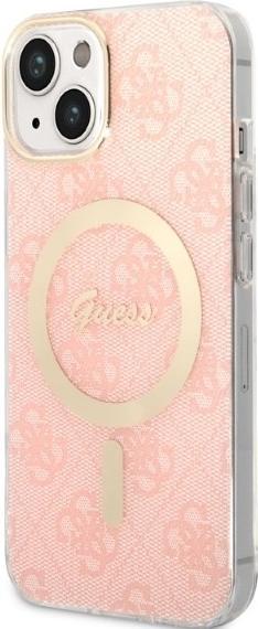 Actual product image Guess Zestaw GUBPP14SH4EACSP Case+ Charger iPhone 14 6.1" różowy/pink hard case 4G Print MagSafe (Apple iPhone 14, Apple iPhone 13, Apple iPhone 14 Pro Max)