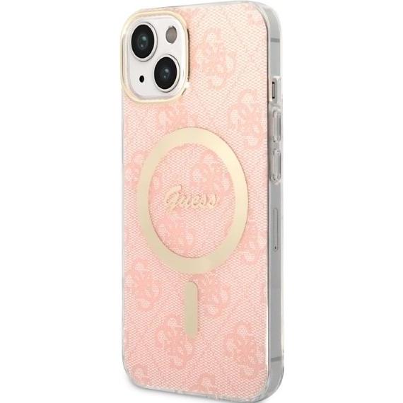Thumbnail - Guess Zestaw GUBPP14SH4EACSP Case+ Charger iPhone 14 6,1" różowy/pink hard case 4G Print MagSafe (Apple iPhone 14), Smar...