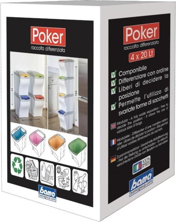 Produktbild Bama PATTUMIERAPOKER SET 4 Stk. - modular COL. (80 l)