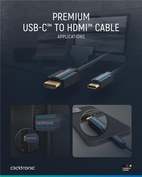Actual product image clicktronic Casual USB-C™/HDMI™ adapter cable, 1 m (1 m, HDMI)