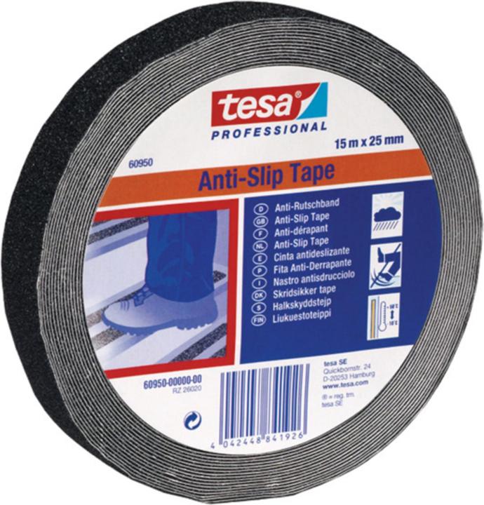 Actual product image tesa Anti-Rutsch Klebenband,15 x 25mm,schwarz (25 mm)