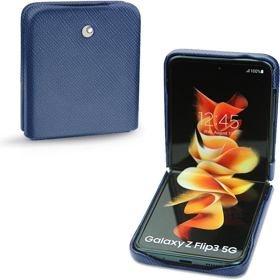Noreve Lederschutzhülle (Samsung Galaxy Z Flip3), Smartphone Hülle, Blau