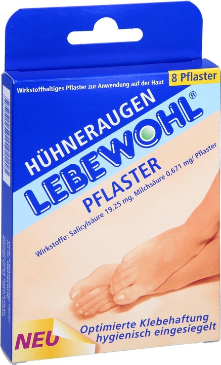 Actual product image Lebewohl Chicken eye pl. normal pl., 8 pcs. plasters (Foot plasters)