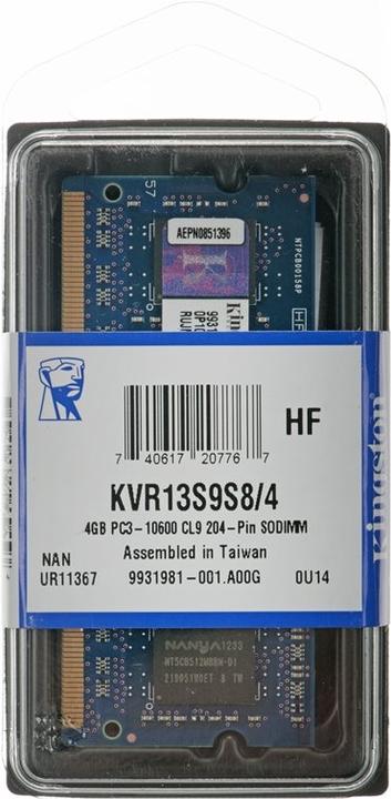 Image du produit Kingston ValueRAM (1 x 4GB, 1333 MHz, RAM DDR3, SO-DIMM)