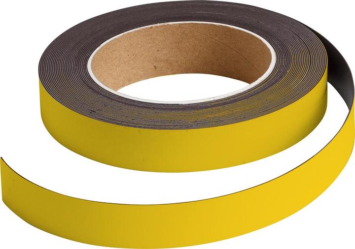 Actual product image Brady B-859, magnetic strips, yellow, 25mm x 10m, can be labelled and wiped off (1 roll)
