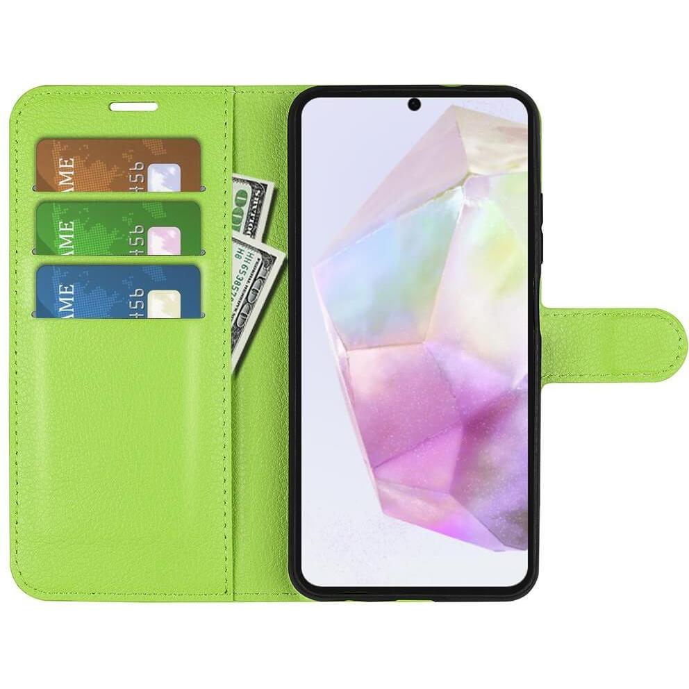 Thumbnail - Cover-Discount Galaxy A36 5G / A56 5G - Leder Etui Hülle (Samsung Galaxy A36, Samsung Galaxy A56), Smartphone Hülle, Grü...