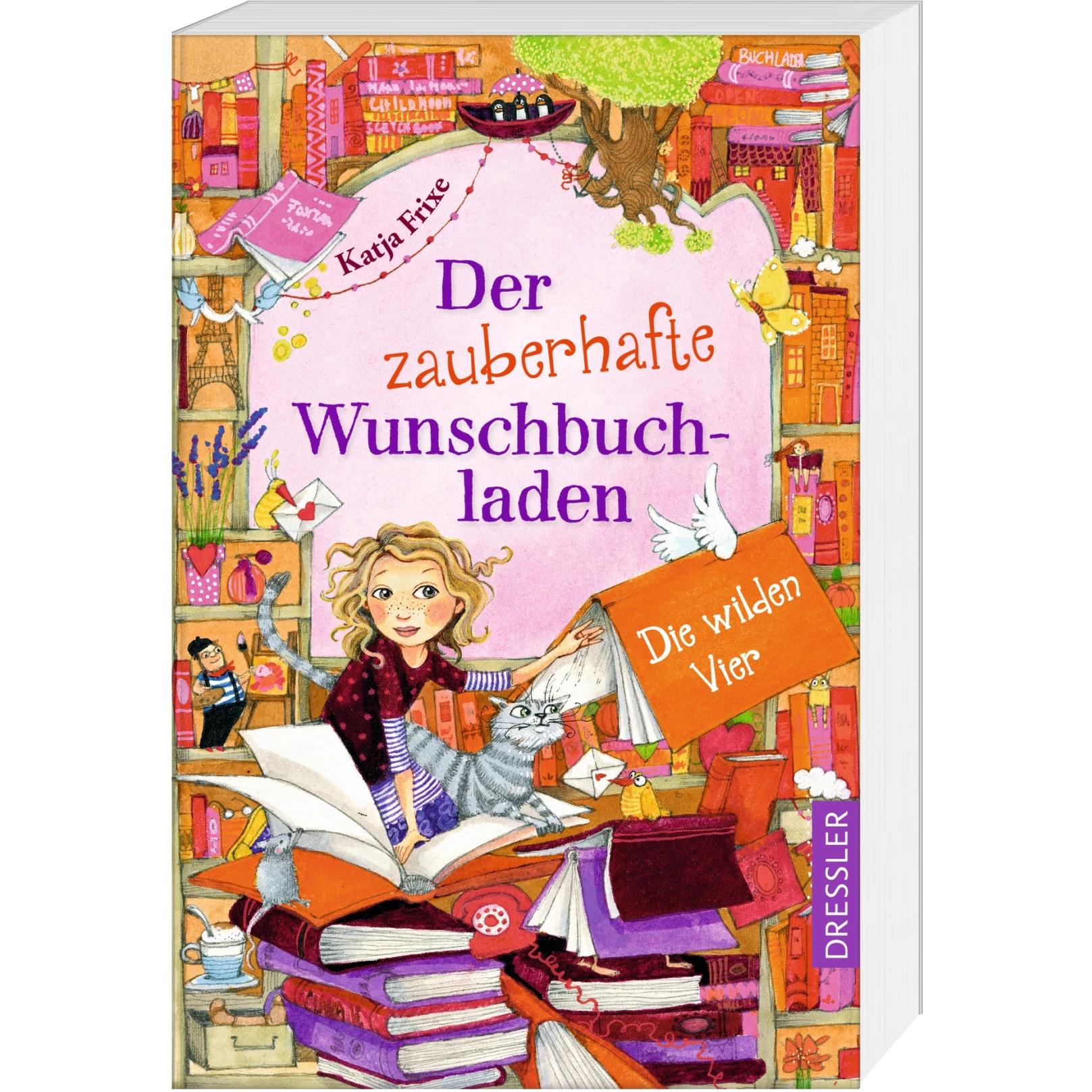 Thumbnail - Der zauberhafte Wunschbuchladen 4. Die wilden Vier!, Kinderbücher von Florentine Prechtel, Katja Frixe