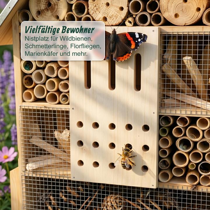 Image du produit Relaxdays Hôtel insectes (Abeilles sauvages, Chrysanthèmes, Coccinelles, Papillons)
