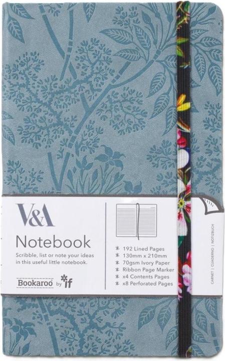 IF Bookaroo Notizbuch, Tagebuch, A5, Kilburn, schwarzes Blumenmuster (A5, Lined, Hardcover)