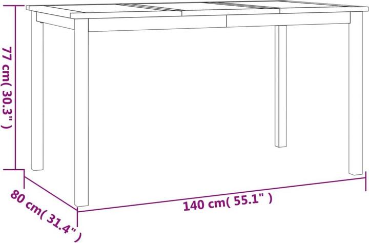 Produktbild vidaXL Garten Essgruppe (150 x 90 x 77 cm)