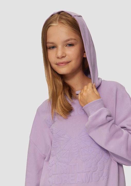 Produktbild s.Oliver Sweatshirt Oversized-Sweatshirt mit Kapuze und gummiertem Frontprint (L)