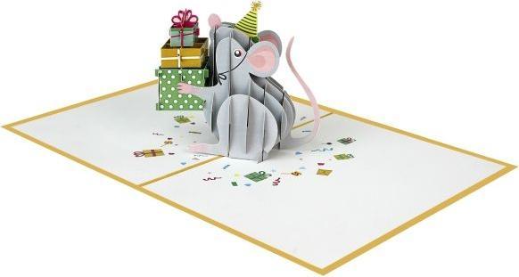 Produktbild MU Classic 3D Pop-Up Geburtstags Glückwunschkarte - Maus (1 Stk.)
