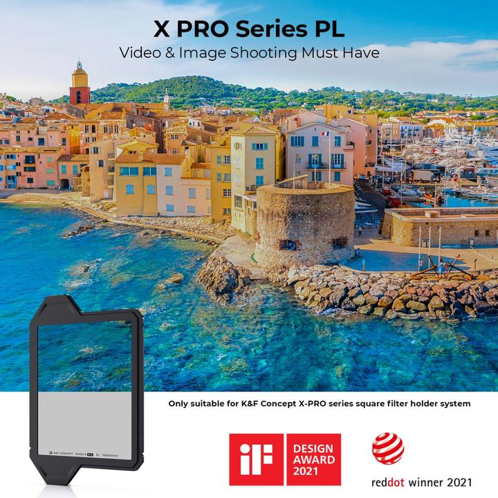 Produktbild K&F Concept 100*100*2mm, square PL lens, optical glass, HD, waterproof anti-scratch, Green Coating, X-PRO Series (100 mm, 100 mm)