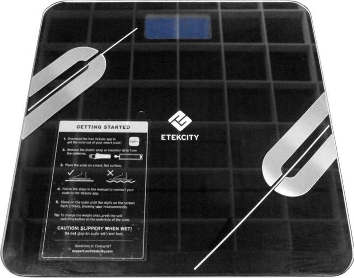 Immagine prodotto Etekcity Bilancia Bluetooth per il grasso corporeo Bilancia digitale intelligente - Nero (180 kg)