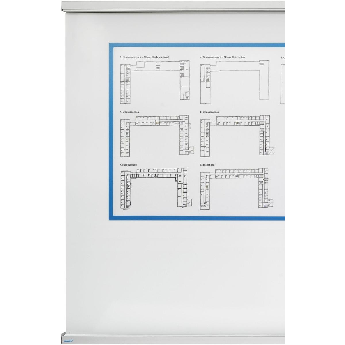 Ultradex, Präsentationstafel, 2-Kanal Schiebetafelanlage BxH 5000x1605mm mit Whiteboard Rückwand
