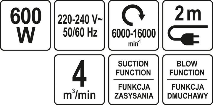 Actual product image Yato 600W YT-85170 (Electrical connection, Leaf blower)