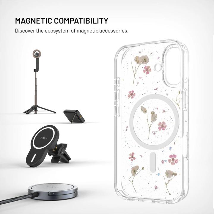 Produktbild Fixed MagBloom-Rückseite mit MagSafe-Halterung für Apple iPhone 17 in der Farbe Blush Plum (Apple iPhone 17)
