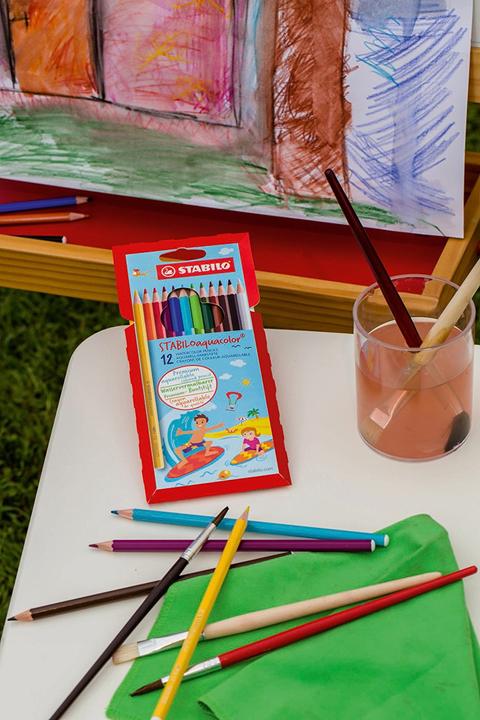 Produktbild STABILO aquacolor Aquarell-Buntstift (Mehrfarbig, 12 x)