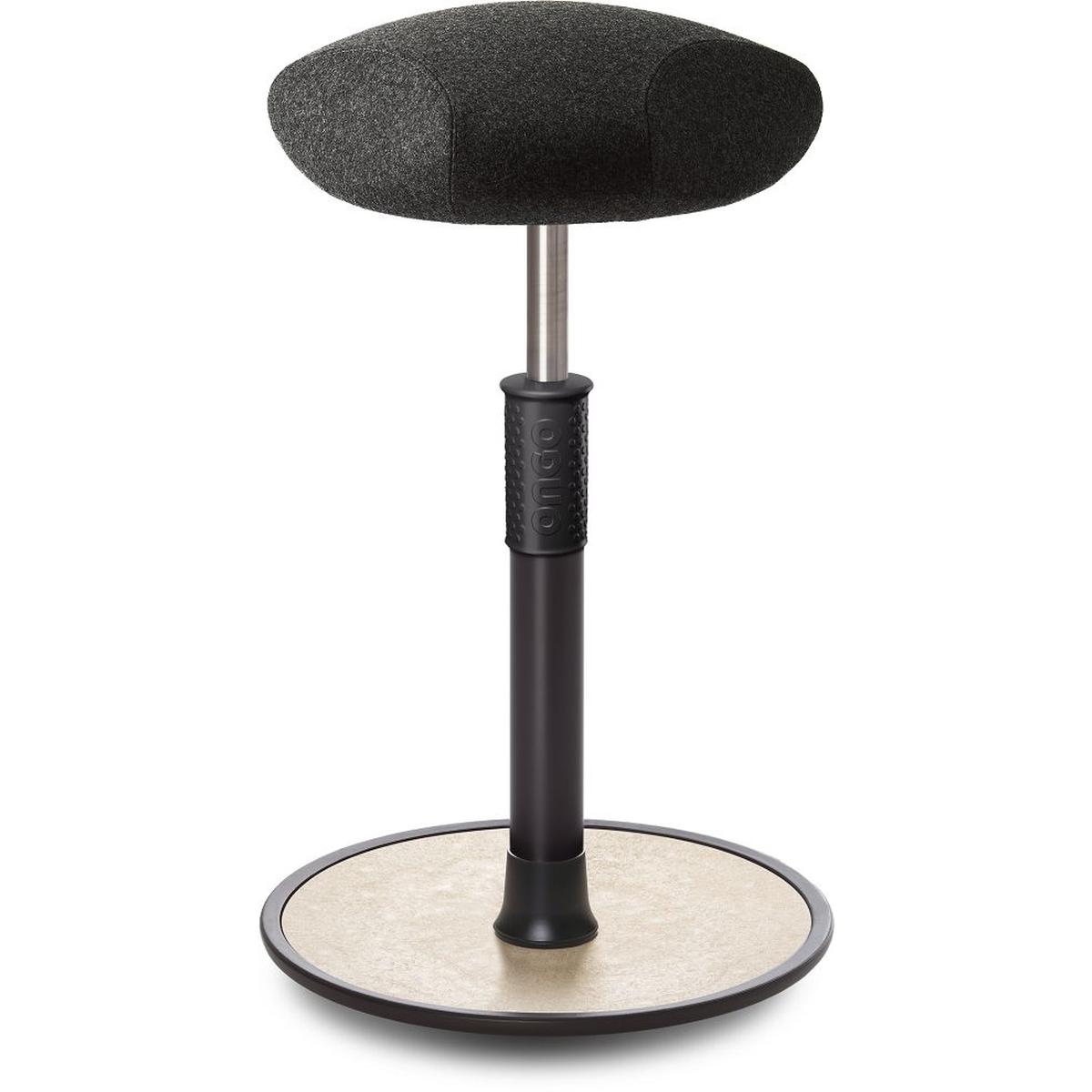 Ongo, Bürostuhl, Sitz- Stehhocker Free Tall Triangel kvadrat Divina Mel. Anthrazit sw. /creme