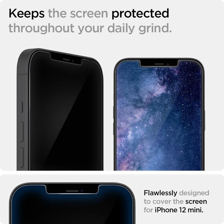 Actual product image Spigen iPhone 12 mini glass tR EZ Fit (2Pack) (2 Piece, Apple iPhone 12 mini)