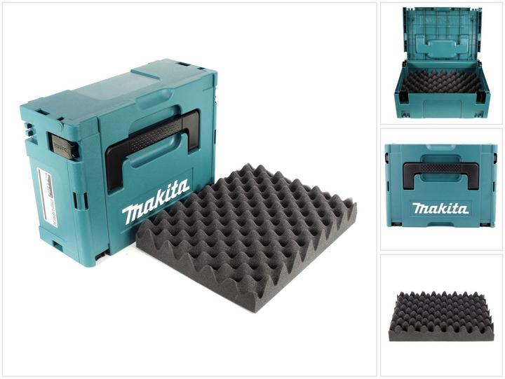 Actual product image Makita MAKPAC 2 system case - with universal insert for 18 V battery tools screwdrivers saws Schl