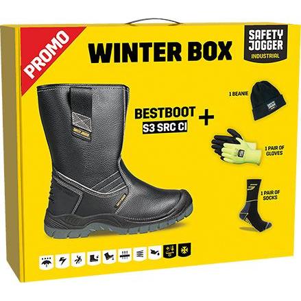Safety Jogger, Sicherheitsschuhe, SI9700470 Winterbox Bestboot Sicherheitsschuh, Mütze, Handschuhe und Socken (47)