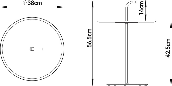 Actual product image Casa.Pro Outdoor-Metalltisch Calimera 56,5 x Ø 38 cm Champagne